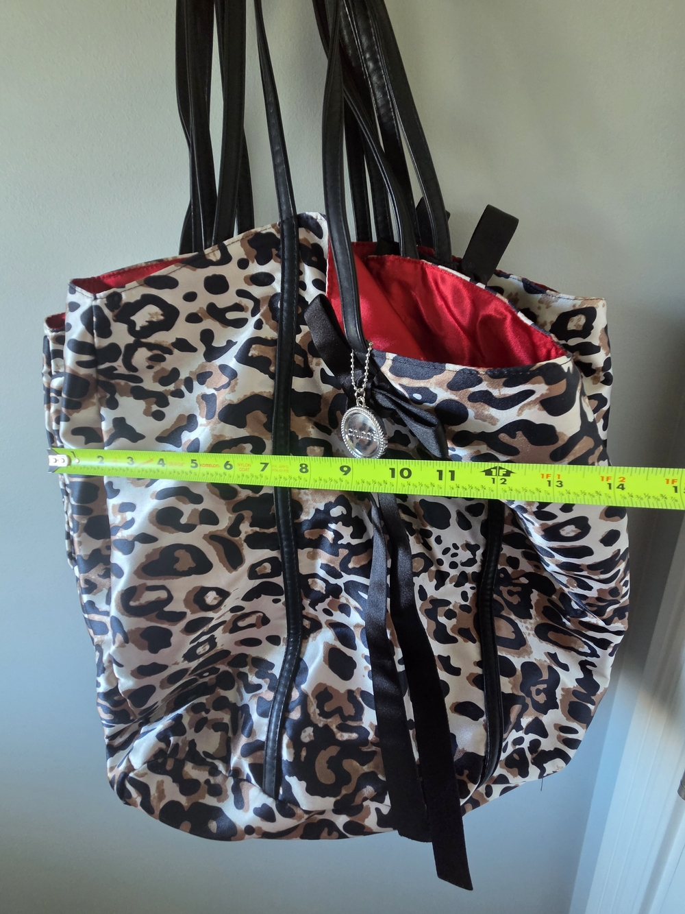Leopard Print Tote Bags with Red Lining - Set Of 3 - Picture 4 of 7